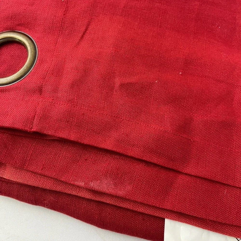 Bombay Bath‎ 100% Linen Shower Curtain Panel Red Grommets VTG
